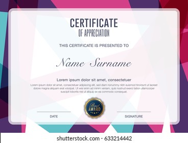 certificate template with luxury and modern pattern, Vector illustration