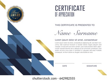 certificate template with luxury and modern pattern, Vector illustration