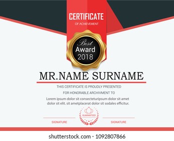 Certificate template with luxury and modern pattern,diploma,Vector 