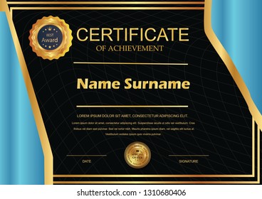 certificate template with luxury and modern pattern,diploma,Vector illustration - Vector 