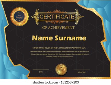 certificate template with luxury and modern pattern,diploma,Vector illustration - Vector 
