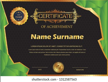 certificate template with luxury and modern pattern,diploma,Vector 