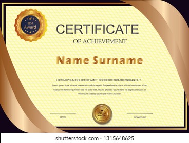 certificate template with luxury and modern pattern,diploma,Vector illustration - Vector 
