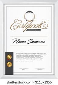 certificate template with luxury and modern pattern,diploma,Vector illustration 