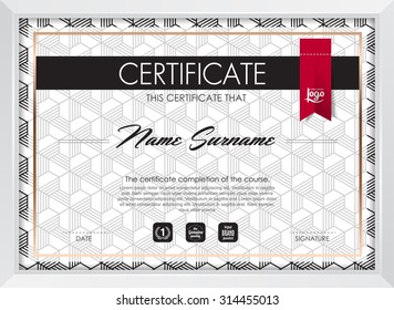 certificate template with luxury and modern pattern,diploma,Vector illustration 