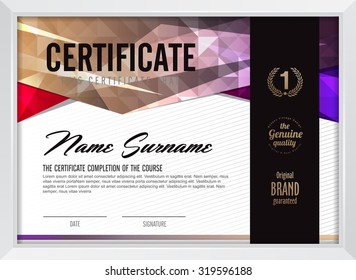 certificate template with luxury and modern pattern,diploma,Vector illustration 