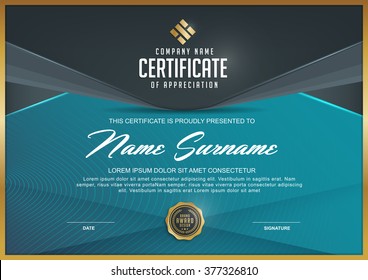 certificate template with luxury and modern pattern,diploma,Vector illustration 