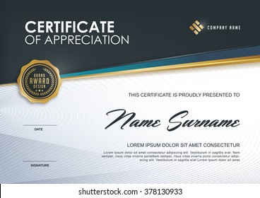 certificate template with luxury and modern pattern,diploma,Vector illustration 