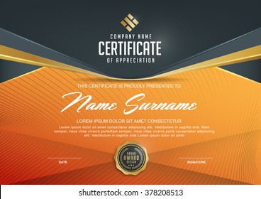 certificate template with luxury and modern pattern,diploma,Vector illustration 
