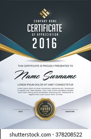 certificate template with luxury and modern pattern,diploma,Vector illustration 