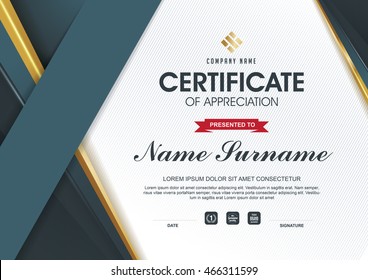 certificate template with luxury and modern pattern,diploma,Vector illustration 