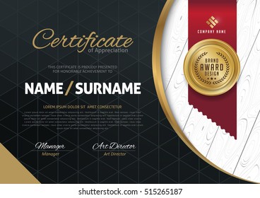 certificate template with luxury and modern pattern,diploma,Vector illustration 