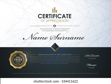 certificate template with luxury and modern pattern,diploma,Vector illustration 