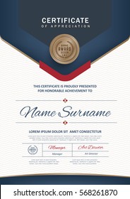 Certificate template with luxury and modern pattern,diploma,Vector illustration template.