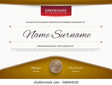 Certificate template with luxury and modern pattern,diploma,Vector illustration template.