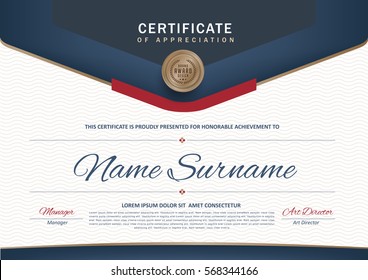 Certificate template with luxury and modern pattern,diploma,Vector illustration template.