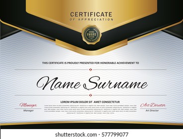 certificate template with luxury and modern pattern,diploma,Vector illustration 