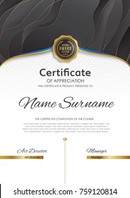 certificate template with luxury and modern pattern,diploma,Vector illustration 