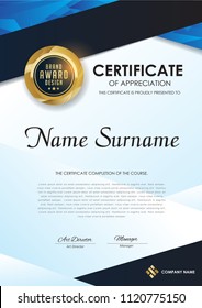 certificate template with luxury pattern diploma,Vector illustration.