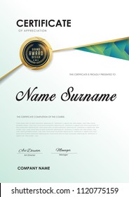 certificate template with luxury pattern diploma,Vector illustration.
