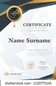 certificate template with luxury pattern diploma,Vector illustration.