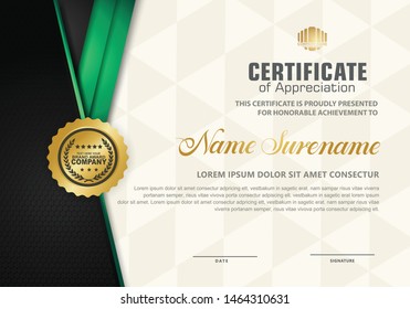 Certificate template with luxury pattern, diploma.Vector illustration.