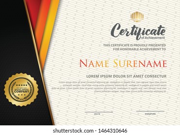 Certificate template with luxury pattern, diploma.Vector illustration.