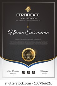 certificate template with luxury pattern,diploma,Vector illustration.