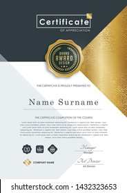 certificate template with luxury pattern,diploma,Vector illustration.