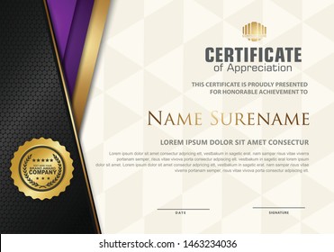 certificate template with luxury pattern,diploma,Vector illustration