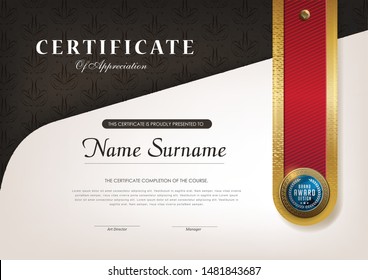 certificate template with luxury pattern,diploma,Vector illustration.