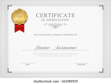 certificate template with luxury pattern,diploma,Vector illustration design.