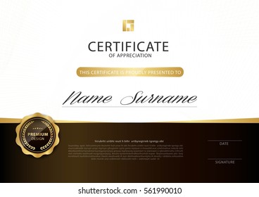 certificate template with luxury pattern,diploma,Vector illustration design.