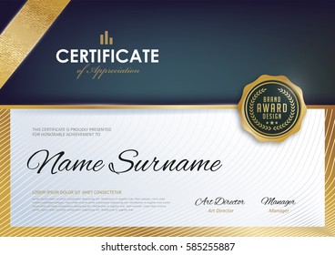 certificate template with luxury pattern,diploma,Vector illustration.