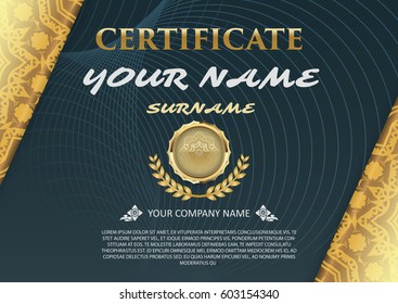 certificate template with luxury pattern,diploma,Vector illustration Thai style