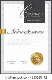 certificate template with luxury pattern,diploma,Vector illustration.