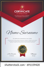 Certificate Template With Luxury Pattern,diploma,Vector Illustration.