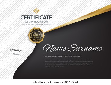 certificate template with luxury and premium pattern,diploma,Vector illustration 