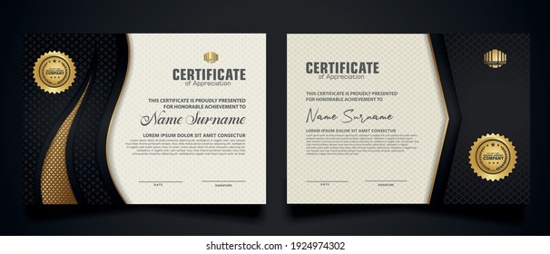 certificate template with Luxury realistic texture pattern,diploma and vector Luxury premium badges design. Vector illustration