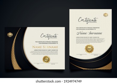 certificate template with Luxury realistic texture pattern,diploma and vector Luxury premium badges design. Vector illustration