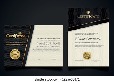 certificate template with Luxury realistic texture pattern,diploma and vector Luxury premium badges design. Vector illustration
