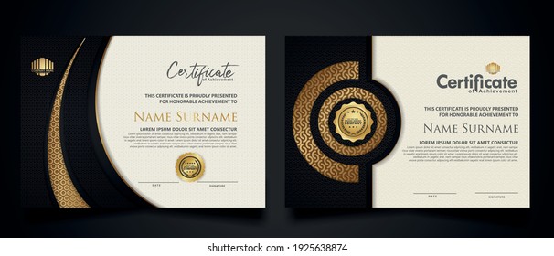 certificate template with Luxury realistic texture pattern,diploma and vector Luxury premium badges design. Vector illustration