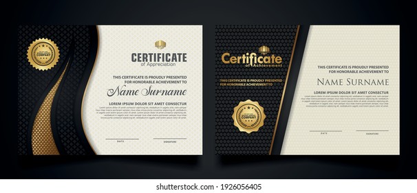 certificate template with Luxury realistic texture pattern,diploma and vector Luxury premium badges design. Vector illustration