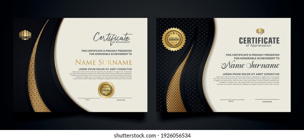 certificate template with Luxury realistic texture pattern,diploma and vector Luxury premium badges design. Vector illustration