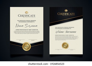 certificate template with Luxury realistic texture pattern,diploma and vector Luxury premium badges design. Vector illustration