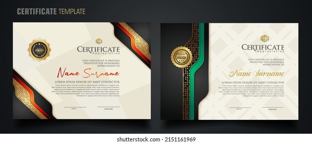 certificate template with Luxury realistic texture pattern,diploma and vector Luxury premium badges design. New Collections 