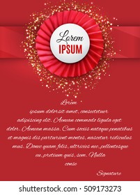 Certificate template with luxury satin ribbon rosette bow.