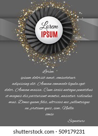 Certificate template with luxury satin ribbon rosette bow.