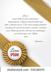 Certificate template with luxury satin ribbon rosette bow.