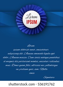 Certificate template with luxury satin ribbon rosette bow.